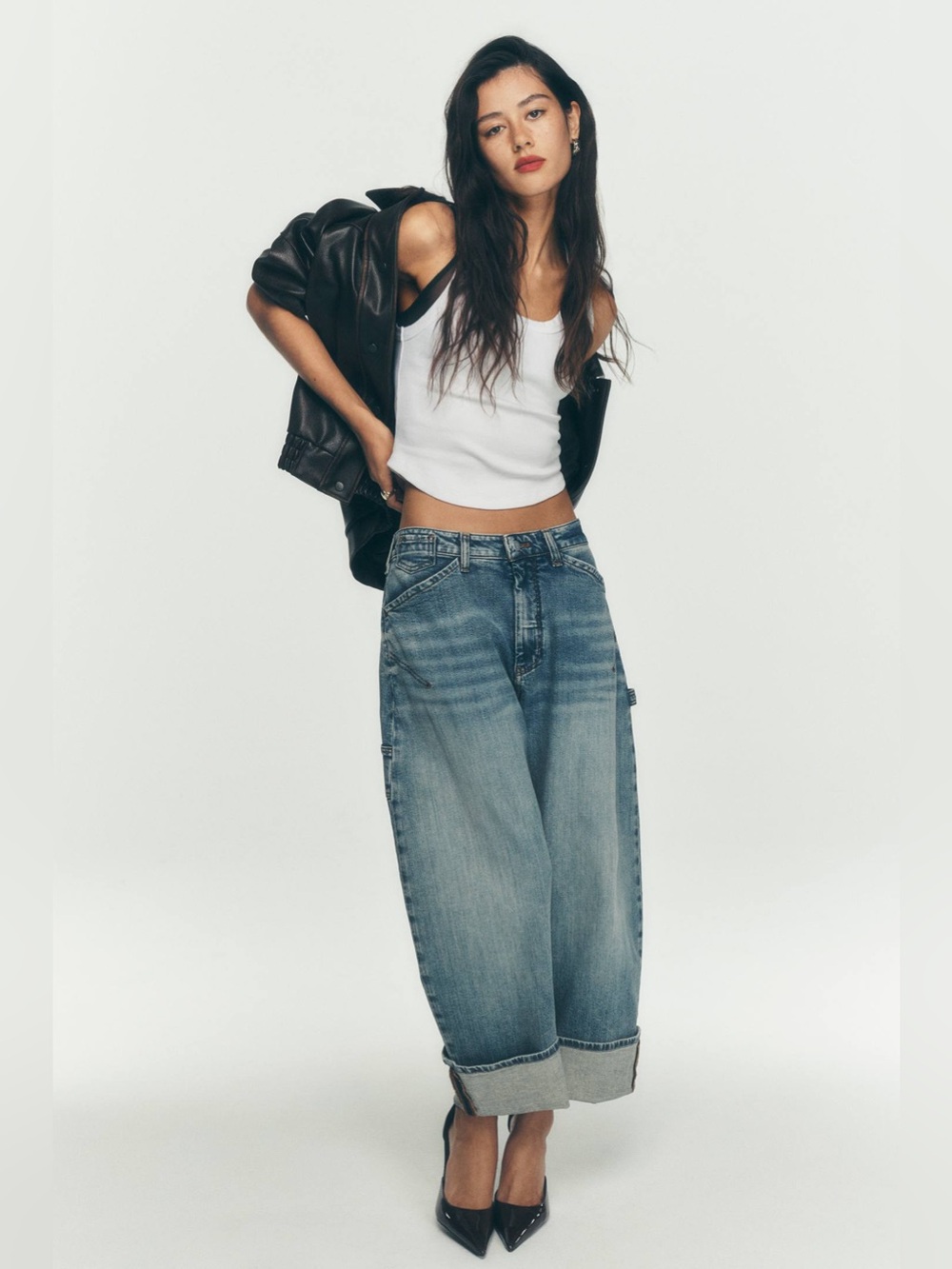 Anthropologie Pilcro Kayden High Rise Carpenter Barrel Leg Jeans Womens Size 24